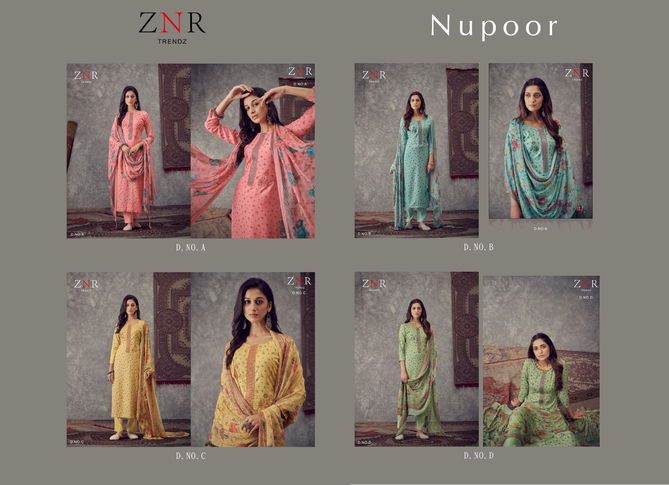 Znr Nupoor New Exclusive Wear Printed Designer Salwar Suits Collection